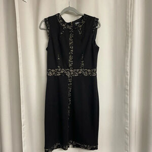 Allen B Black Lace Sheath Dress size medium